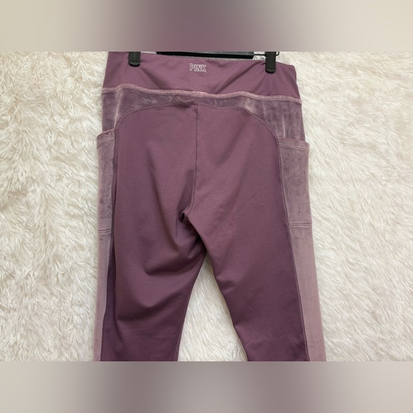PINK Victoria’s Secret Purple Active Velvet Panel Leggings | Size Large | 💜✨ - Picture 15 of 17